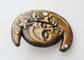 3D liga de zinco, ferro, Pin de bronze da lapela do cristal de rocha sem esmalte macio, com chapeamento de ouro antigo