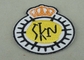 Emblema bordado personalizado para a promoção do negócio, Merrow preto Eedge