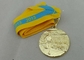 Medalhas chapeadas ouro 3D da fita