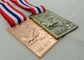 Medalhas ligas de zinco 3d da fita, chapeamento de bronze antigo para o memorial