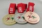 As medalhas chapeadas cobre com fita, morrem carcaça para o jogo olímpico