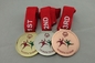 As medalhas chapeadas cobre com fita, morrem carcaça para o jogo olímpico