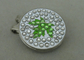 Eco - grampo amigável do tampão de golfe com cristal de rocha, emblema duro do Pin do broche do ferro