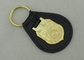 porta-chaves 3D de couro personalizada NCIS com o emblema do chapeamento de ouro