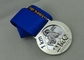 As medalhas da fita de DMG por liga de zinco morrem a carcaça 3D completo com chapeamento de prata