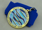 A medalha havaiana da fita 3d do clube da canoa por liga de zinco morre carcaça com chapeamento de ouro